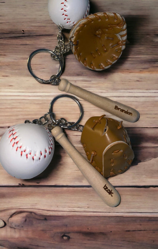 Baseball Engraved Keychain